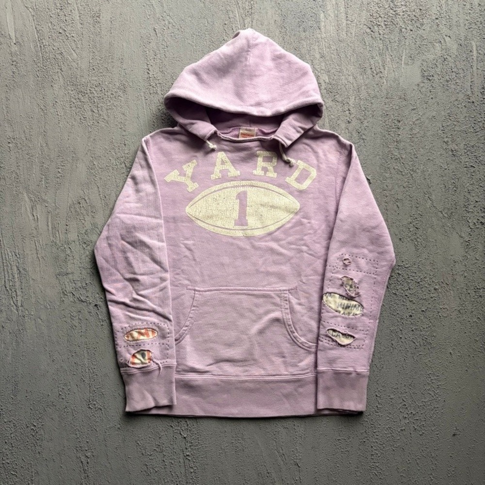 Denim Dungaree Hoodie 145CM Large Purple Distressed Yard 1 Japan